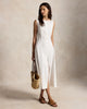Paneled Cotton Dress-white