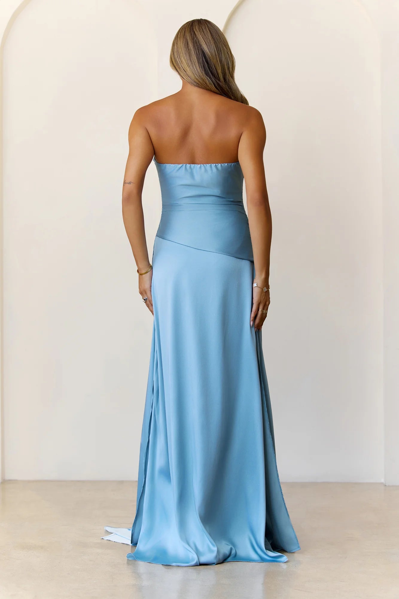 Sugar Cubes Strapless Maxi Dress Blue