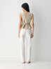 Linen bustier with a square neckline