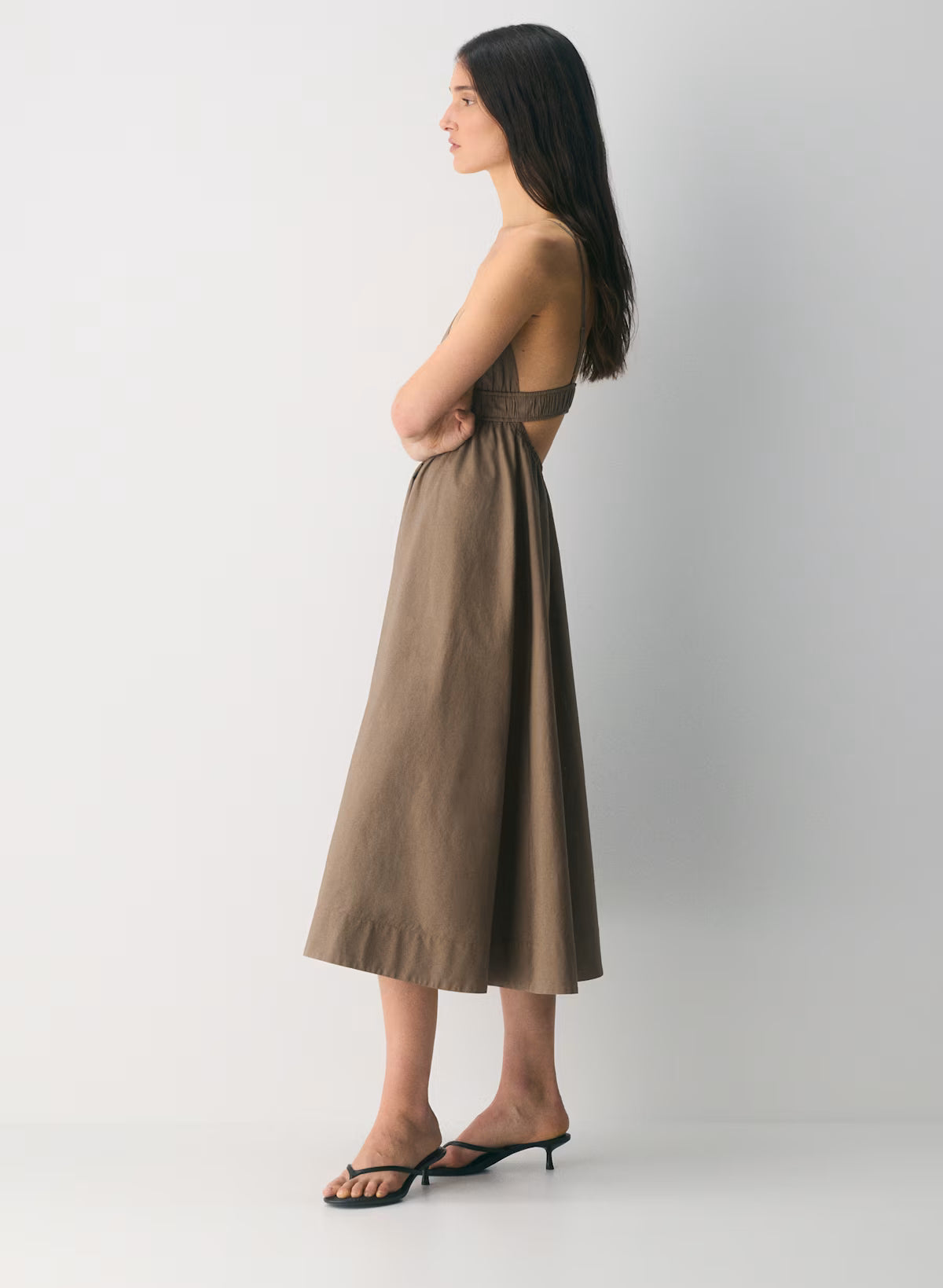 Cotton poplin maxi dress