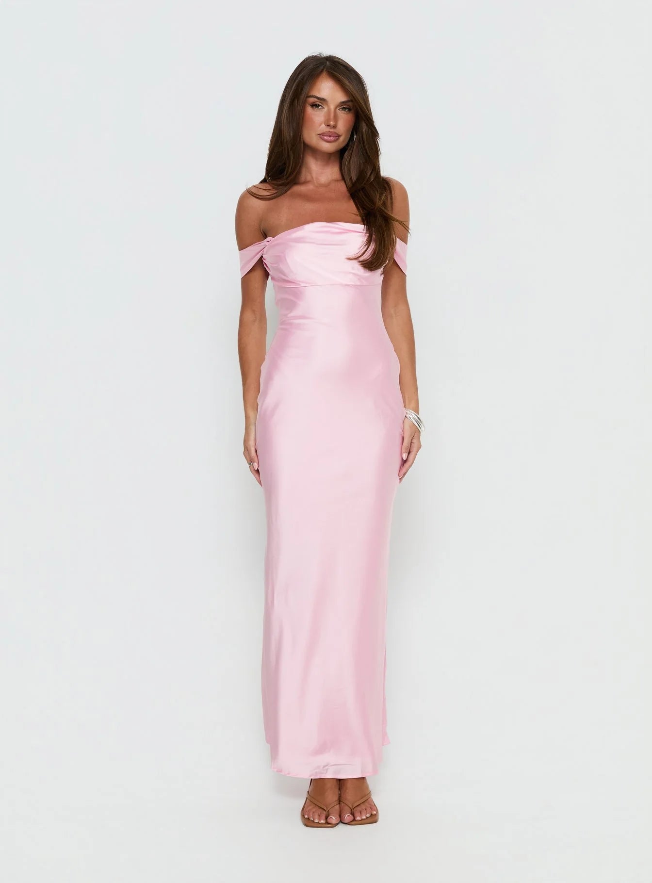 Azura Off The Shoulder Maxi Dress Pink