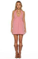 Althea Red Gingham Wrap Front Mini Dress