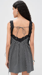 Lucilla Eyelet Trimmed Open Back Mini Dress
