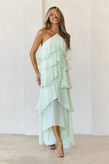 Santorini Breeze Halter Maxi Dress Lime