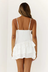 Lipgloss Logic Satin Mini Dress White