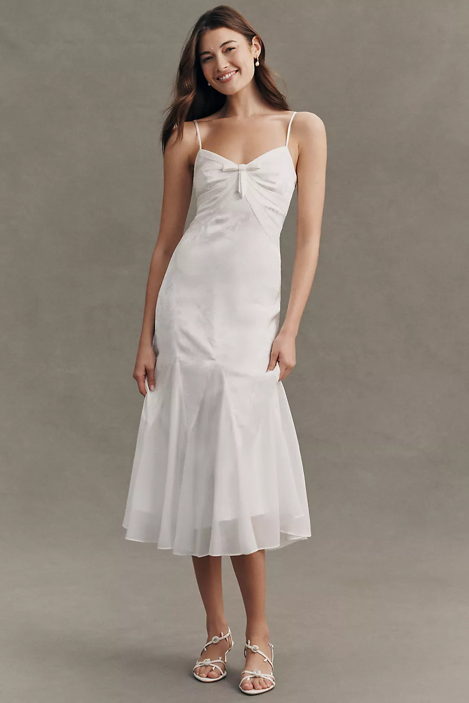 BHLDN Mixed Jacquard Maxi Slip Dress