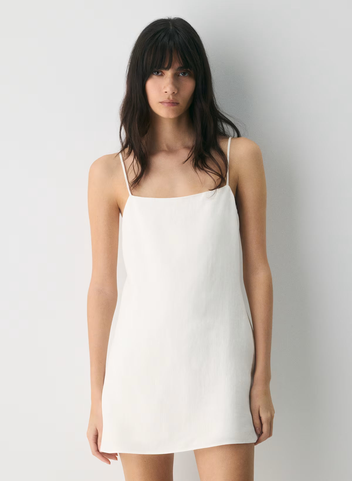 Sixth Dress  -Linen squareneck mini dress