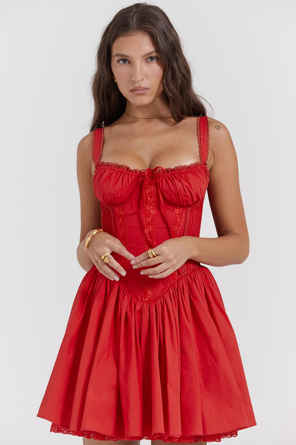 cherry corset mini dress