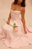 ballerina pink twill corset midi dress