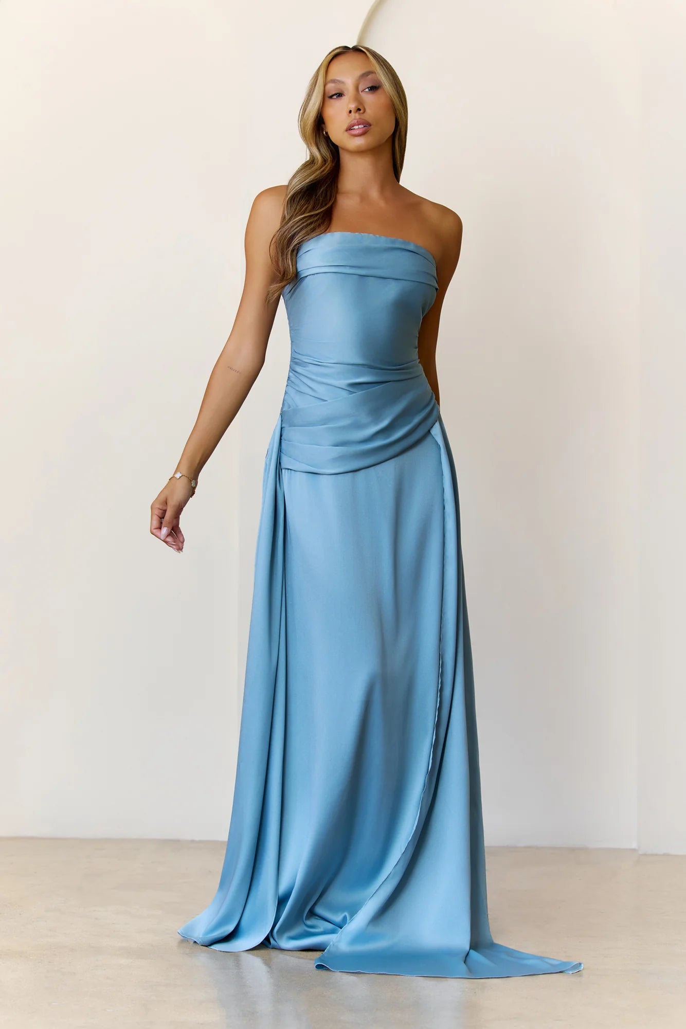 Sugar Cubes Strapless Maxi Dress Blue