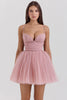 french rose tulle mini dress - sale