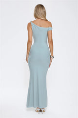 Want The Best Off Shoulder Maxi Dress Blue