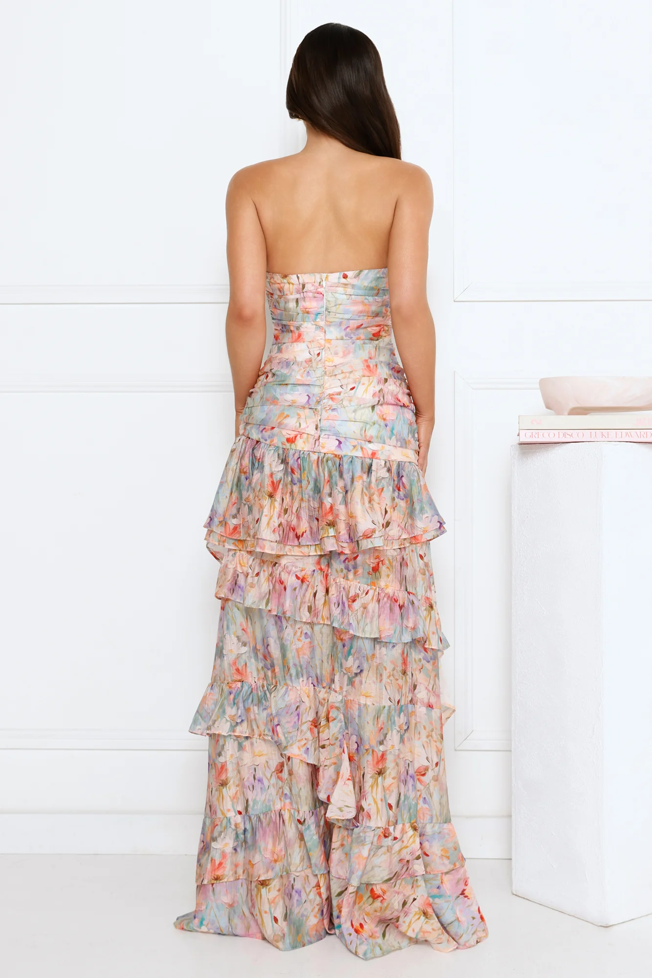 Secret Garden Chic Strapless Maxi Dress Print