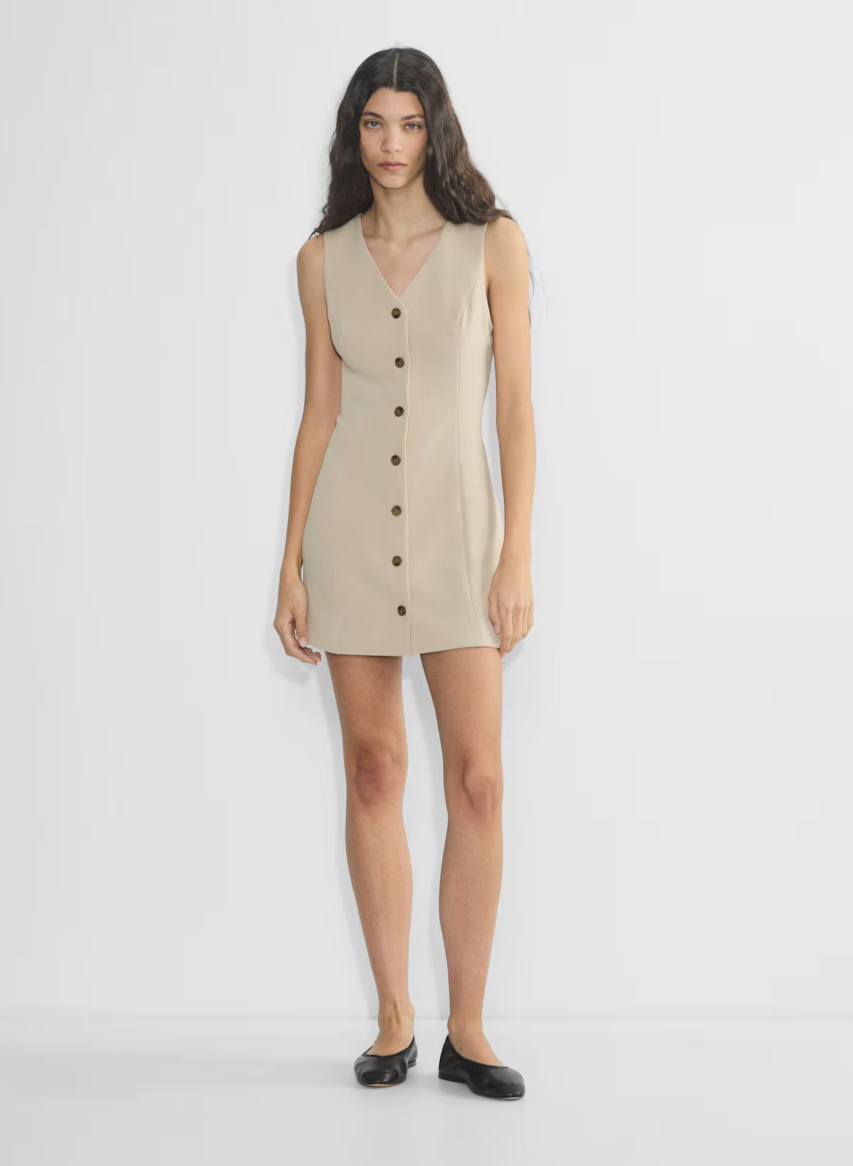Japanese crepe button-up mini dress
