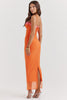flame orange maxi dress